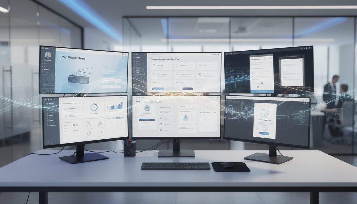 Financial services office with AI automation workflows